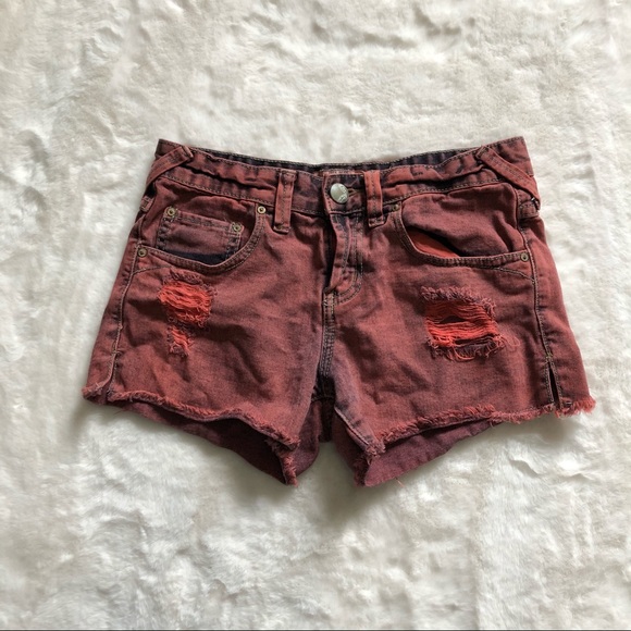 Free people acid wash distressed shorts size 24